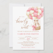 Invitation Baby shower d'attente rapide de l'ours en peluche  (Devant)