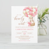 Invitation Baby shower d'attente rapide de l'ours en peluche  (Debout devant)