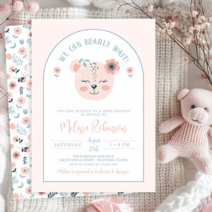 Invitation Baby shower d'attente rose bleu floral