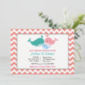 Invitation Baby shower dauphin (Debout devant)