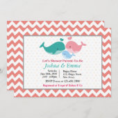 Invitation Baby shower dauphin (Devant / Derrière)