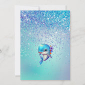 Invitation Baby shower dauphin mignon aquarelle (Dos)