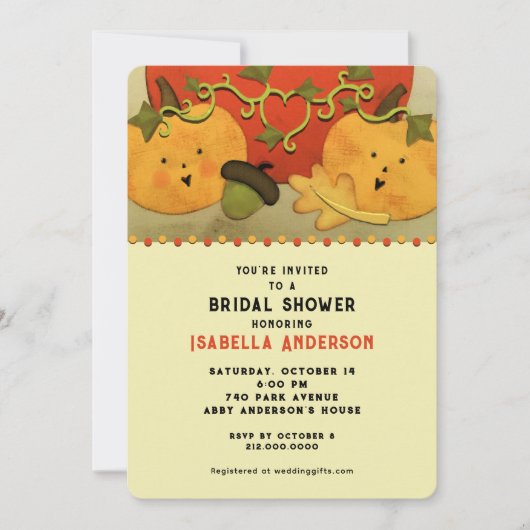 Invitation Baby Shower d'Automne (Devant)