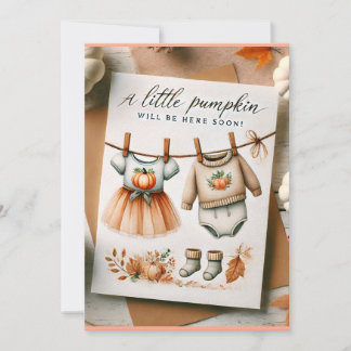 Invitation Baby shower d'automne avec aquarelle