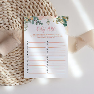 Invitation Baby shower d'automne Baby ABC Game Card