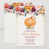 Invitation baby shower d'automne, baby shower citrouille (Devant / Derrière)