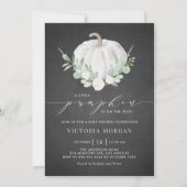 Invitation Baby shower d'automne blanc Citrouille vert (Devant)