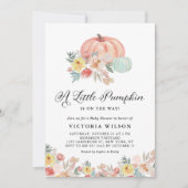 Invitation Baby shower d'automne Boho Pink et Blue Citrouille (Devant)