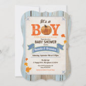 Invitation baby shower d'automne Bois citrouille r (Devant)
