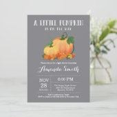Invitation Baby shower d'automne citrouille (Debout devant)