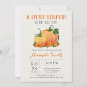 Invitation Baby shower d'automne citrouille (Devant)
