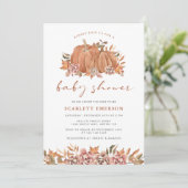 Invitation Baby shower d'automne citrouille (Debout devant)