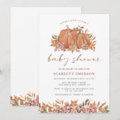 Invitation Baby shower d'automne citrouille (Devant / Derrière)