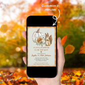 Invitation Baby shower d'automne citrouille avec écureuil mig