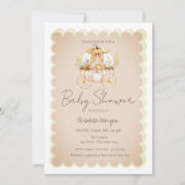 Invitation Baby shower d'automne Citrouille Bow Carriage (Devant)