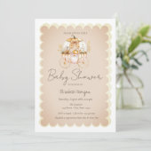 Invitation Baby shower d'automne Citrouille Bow Carriage (Debout devant)