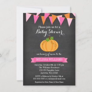 Invitation Baby shower d'automne Citrouille Chalkboard Buntin