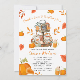 Invitation Baby shower d'automne Citrouille épice