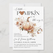 Invitation Baby shower d'automne citrouille et fleur Boho (Devant)