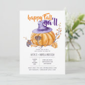 Invitation Baby shower d'automne citrouille Halloween Org/Pur (Debout devant)