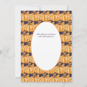 Invitation Baby shower d'automne citrouille Halloween Org/Pur (Dos)