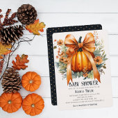 Invitation Baby shower d'automne citrouille Orange Ribbon Uni