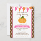 Invitation Baby shower d'automne Citrouille Polka Dot Bunting (Devant)
