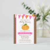 Invitation Baby shower d'automne Citrouille Polka Dot Bunting (Debout devant)