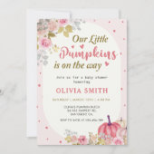 Invitation Baby shower d'automne Citrouille rose (Devant)