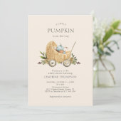 Invitation Baby shower D'Automne Citrouille Sur Le Chemin Inv (Debout devant)