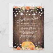 Invitation Baby shower d'automne de Citrouille d'aquarelle ru (Devant)