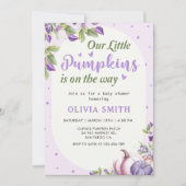 Invitation Baby shower d'automne de Citrouille de fleurs viol (Devant)