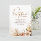 Invitation Baby shower d'automne de Citrouilles floraux de Te (Debout devant)