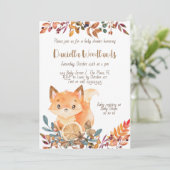 Invitation Baby shower d'automne de Fox (Debout devant)