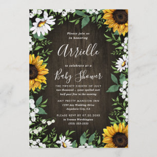 Invitation Baby shower d'automne de la floraison du pays de t