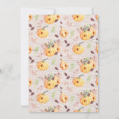 Invitation Baby shower d'automne de la petite Citrouille neut (Dos)