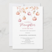 Invitation Baby shower d'automne de la petite fille Citrouill (Devant)