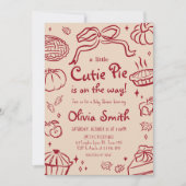 Invitation Baby shower d'automne de la tarte Cutie tirée à la (Devant)