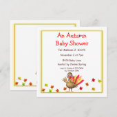 Invitation Baby shower d'automne de la Turquie mignonne (Devant / Derrière)