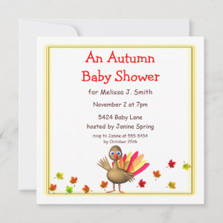 Invitation Baby shower d'automne de la Turquie mignonne