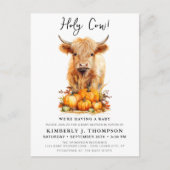 Invitation Baby shower d'automne de la vache d'aut (Devant)