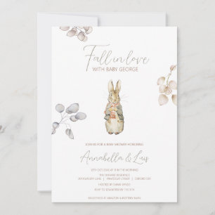 Invitation Baby shower d'automne de lapin