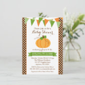 Invitation Baby shower d'automne de l'Citrouille Polka Dot Bu (Debout devant)
