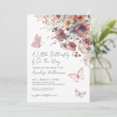 Invitation Baby shower d'automne de Little Butterfly Fleur sa (Debout devant)