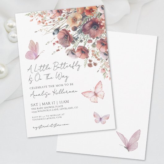 Invitation Baby shower d'automne de Little Butterfly Fleur sa