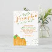 Invitation Baby shower d'automne de Little Citrouille (Debout devant)