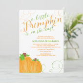 Invitation Baby shower d'automne de Little Citrouille (Debout devant)