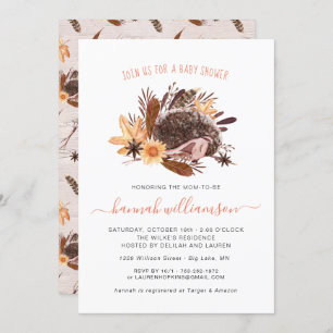 Invitation Baby shower d'automne de Little Hedgehog neutre po