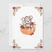 Invitation Baby shower d'automne de l'ours en peluche (Dos)