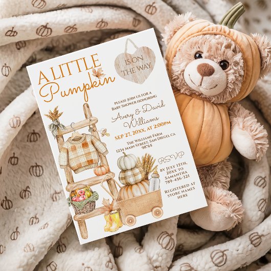 Invitation Baby shower d'automne de petite ferme rustique Cit